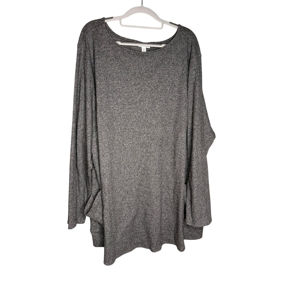 Pure Jill grey long sleeve front pocket tunic top